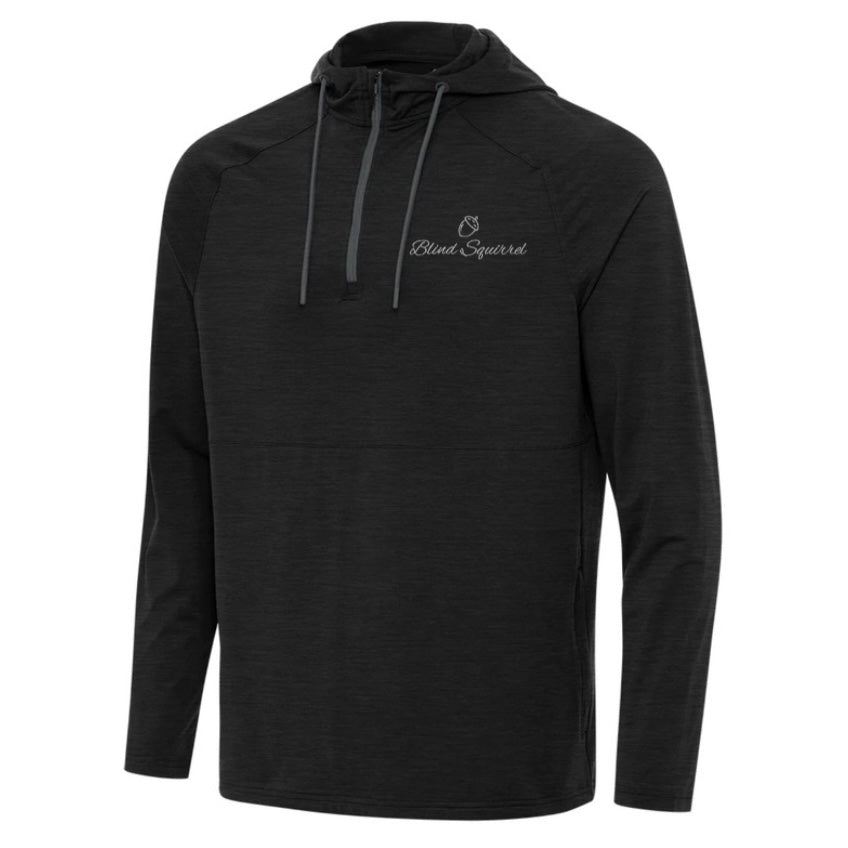 Spikes Hooded 1/4 Zip - Black