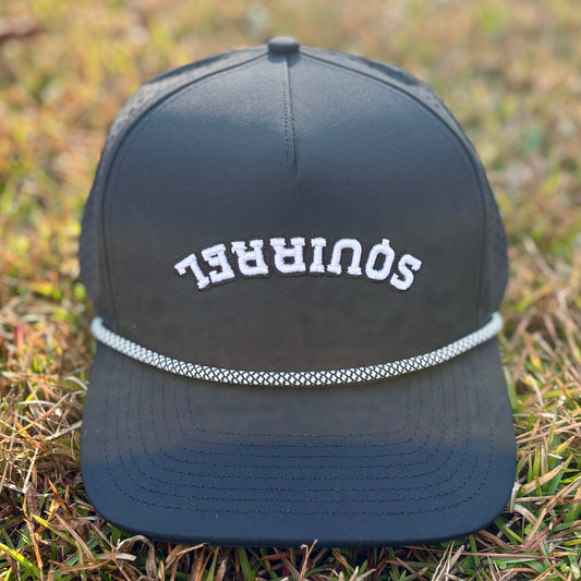 Flipped Squirrel Rope Hat - Black